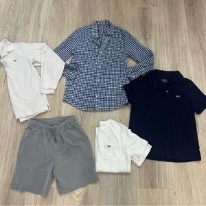 Vineyard vines boys Small 8-10 clothing lot. Polos, button down dress shirt.